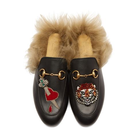 gucci princetown tiger pierced heart|Gucci Women's Princetown Leather Slippers .